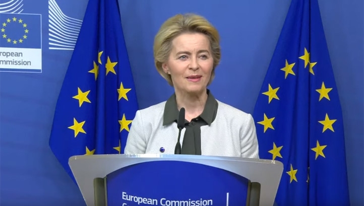 European Commission President Ursula von der Leyen (pictured) met with Greta Thunberg today